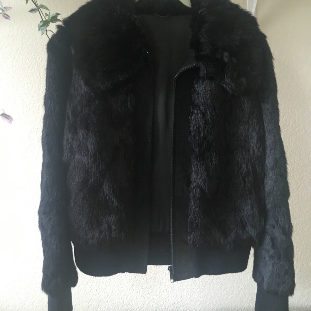 Black fur coat